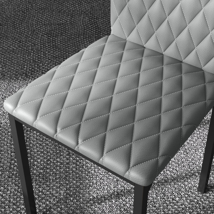 HOMCOM Dining Chairs Set of 4, Upholstered Faux Leather Accent Chairs