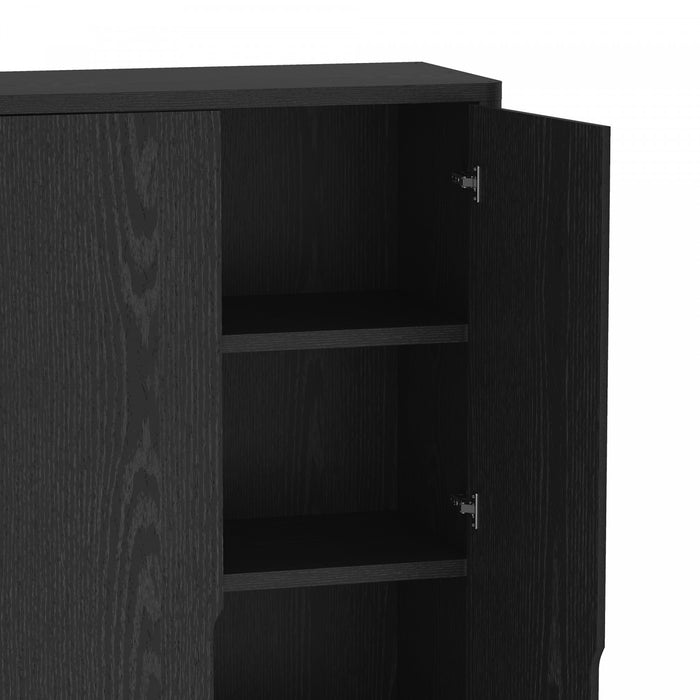 Rivington Modern 38\" Bookcase Cabinet in Black - Set of 2