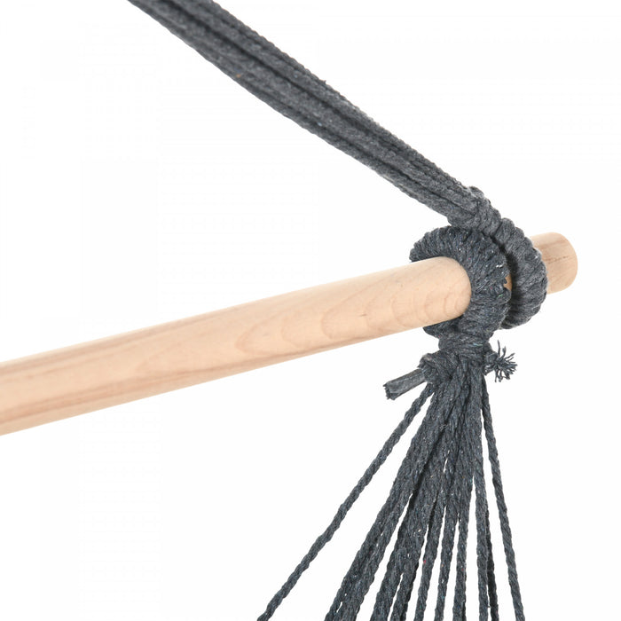Outsunny Hammock Chair Swing Hanging Macrame Chair Cotton W/ Two Soft Seat Cushions, For Bedroom Indoor Outdoor Ideal Gift For Kids Lover Birthday Present, Dark Grey
