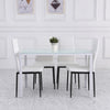 HOMCOM Dining Chairs Set of 4, Linen Fabric Upholstered Accent Chairs White