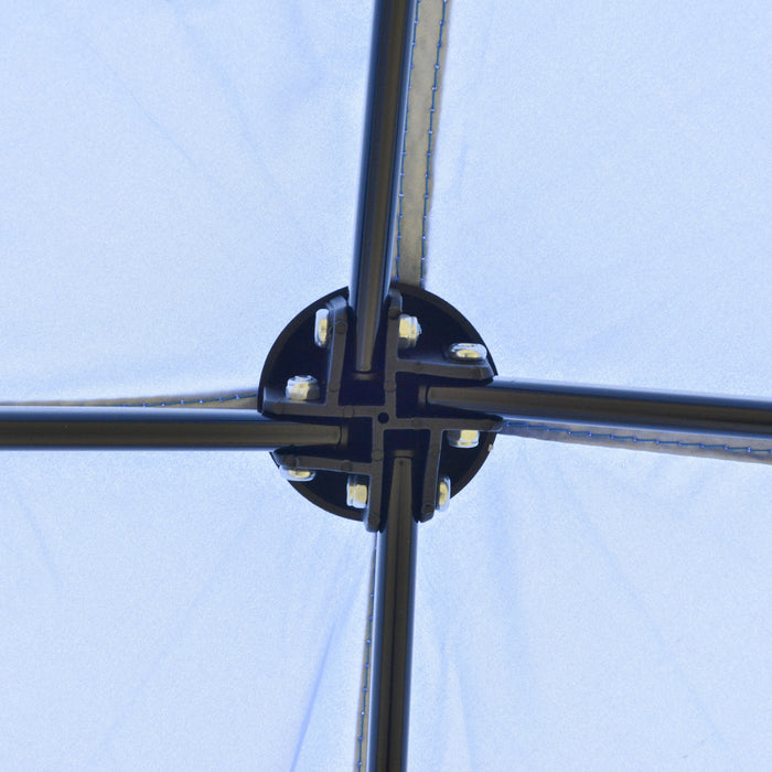 Outsunny 7' X 7' Garden Foldable Pop Up Gazebo Tent With Backpack & Adjustable Legs Outdoor Party Canopy, Blue & Black