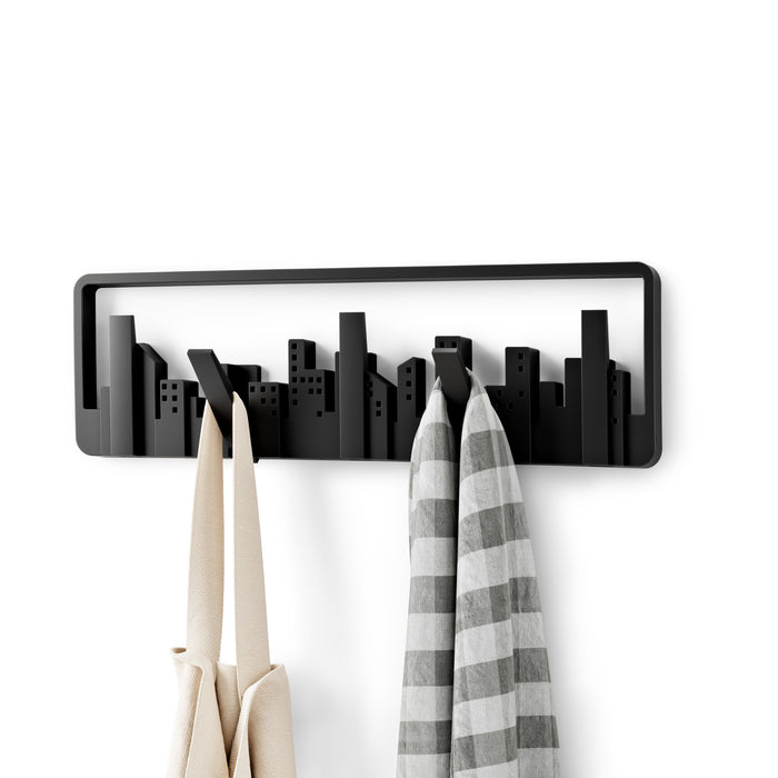 Umbra Modern Skyline Multi-Hook Coat Rack - Black