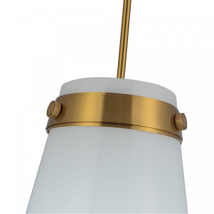 Dahlia 1 Light Pendant 12\", Brushed Brass