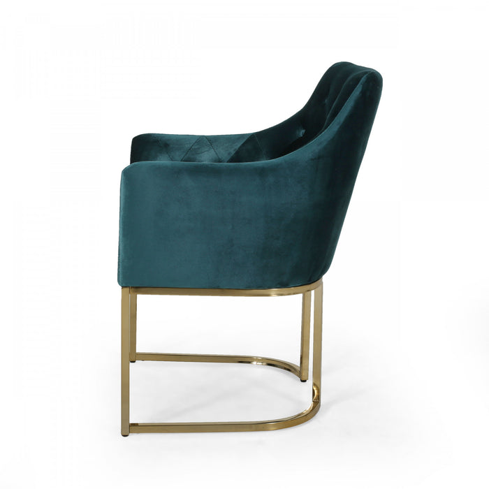 Jasmine Ergonomic Velvet Upholstery Club Chair, Teal