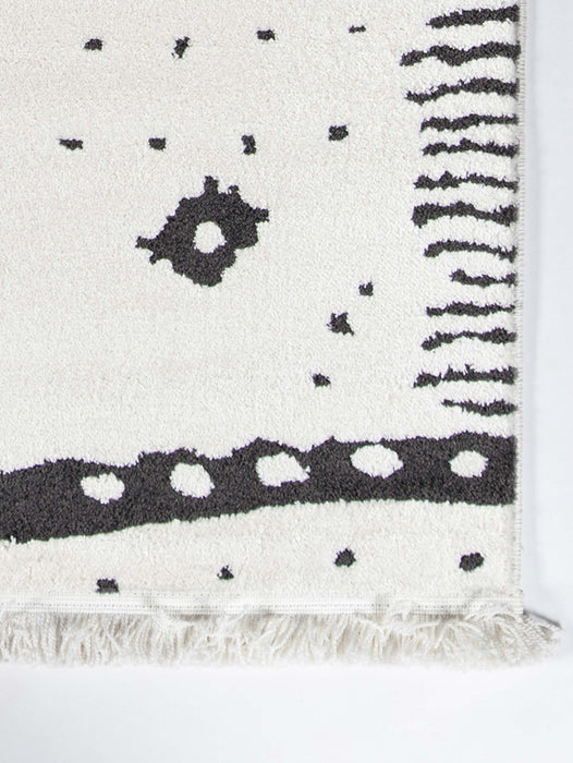 Lyra Contemporary 7'6\" x 9'6\" Area Rug in Ivory Indoor Area Rug