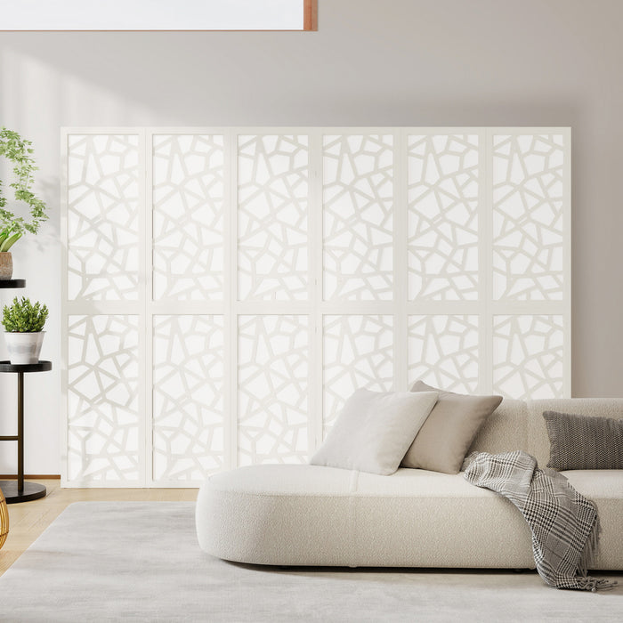 HOMCOM 6 Panel Room Divider, 5.6 FT Lightweight Privacy Screen, White
