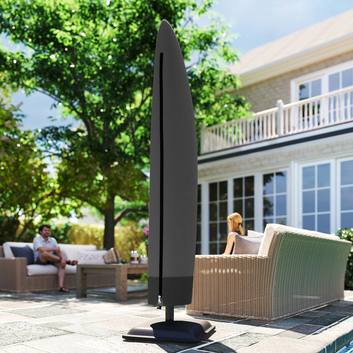 Outsunny Outdoor Offset Umbrella Cover for 10-13ft Umbrella, Black