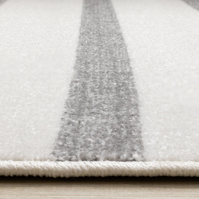 Covington Grey White Striped Rug, 5'3\" x 7'7\" Indoor Area Rug