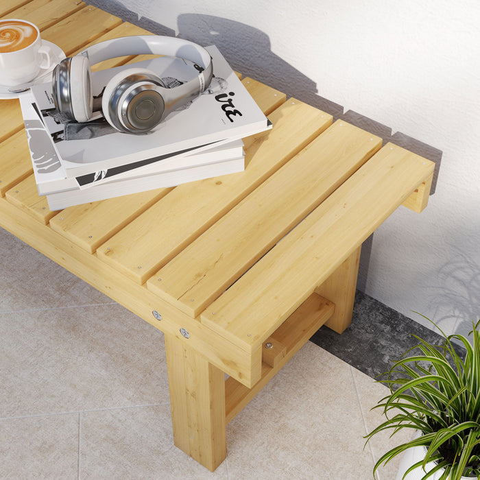 Outsunny 43.25\" Outdoor Wood Garden Bench Double Seat Natural