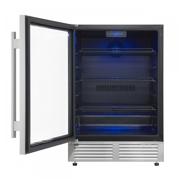 Forno Frescolino 24\" Beverage Cooler, Stainless Steel, 188 Can Capacity, -FWCDR6665-24S