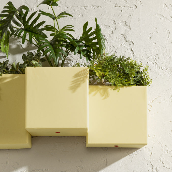 Dalya 2-Piece Outdoor Wall Planter - Light Yellow