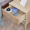HOMCOM Nightstand with Drawer and Open Shelf, Side Table, Natural