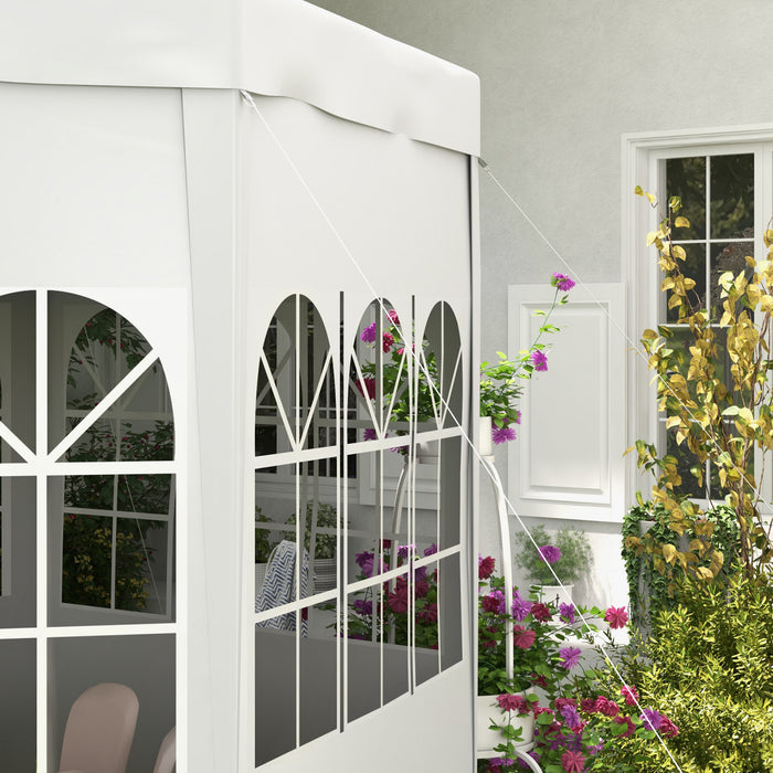 Outsunny 13 Ft Outdoor Gazebo Canopy Party Tent With 6 Removable Side Walls