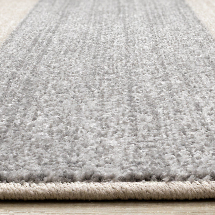 Covington Beige Grey Striped Design Rug, 6'7\" x 9'10\" Indoor Area Rug