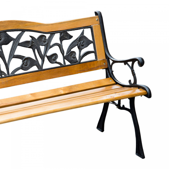 Outsunny 50\" 2-seater Garden Bench Chair, Natural