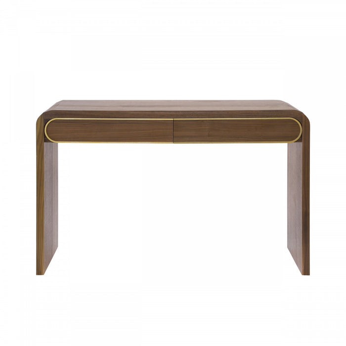 Olivia 47.2\" Wooden Sofa Table with Drawers - Gold