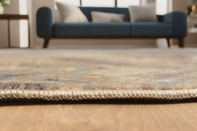 Malia Traditional 5'0\" x 5'0\" Area Rug in Blue Indoor Area Rug