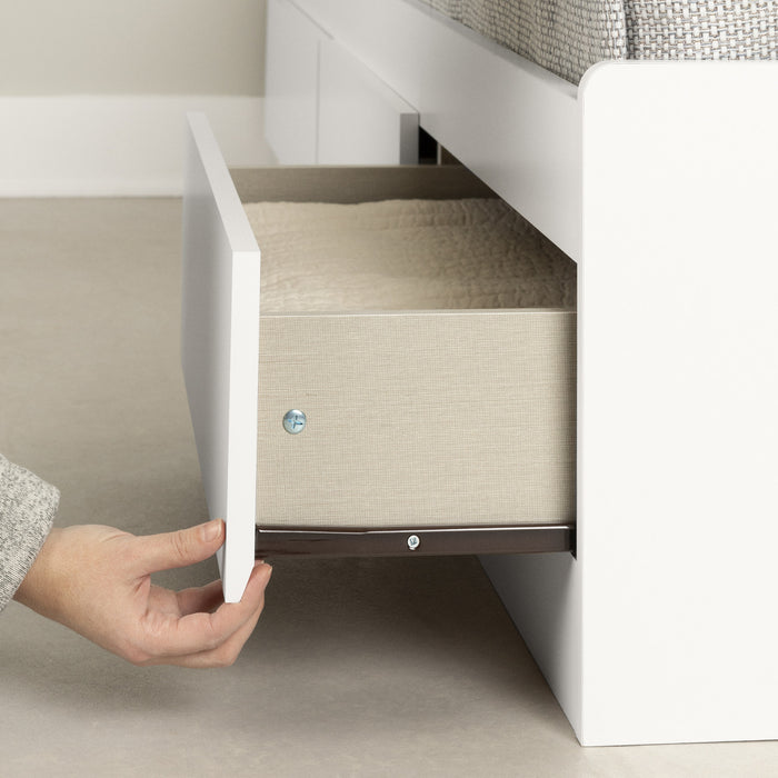 Vito Mate's Platform Storage Bed With 3 Drawers - Pure White 