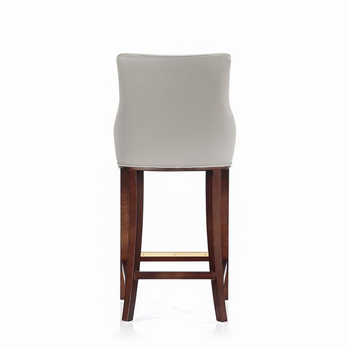 Shubert Modern Wood Upholstered Barstool in Light Gray - Set of 3