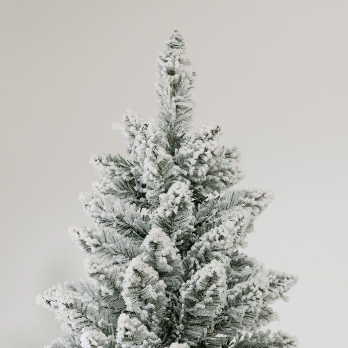 Homcom 9ft Flocked Pencil Artificial Christmas Tree With Steel Base, Green