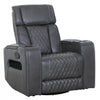 Kingsley 37 in. Leather Match Swivel Glider Recliner - Charcoal | Fauteuil inclinable pivotant a mouvement coulissant Kingsley de 37 po en cuir assorti - Charbon