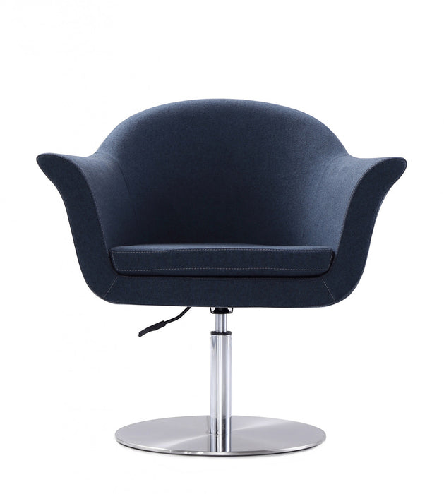 Voyager Modern Woven Blend Swivel Lounge Chair in Smokey Blue - Set of 2