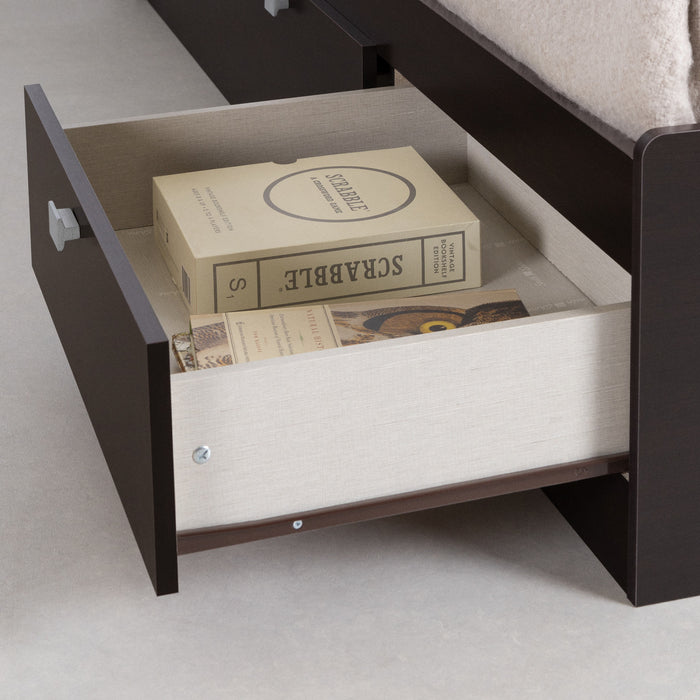 Spark Mate's Platform Storage Bed With 3 Drawers - Chocolate 