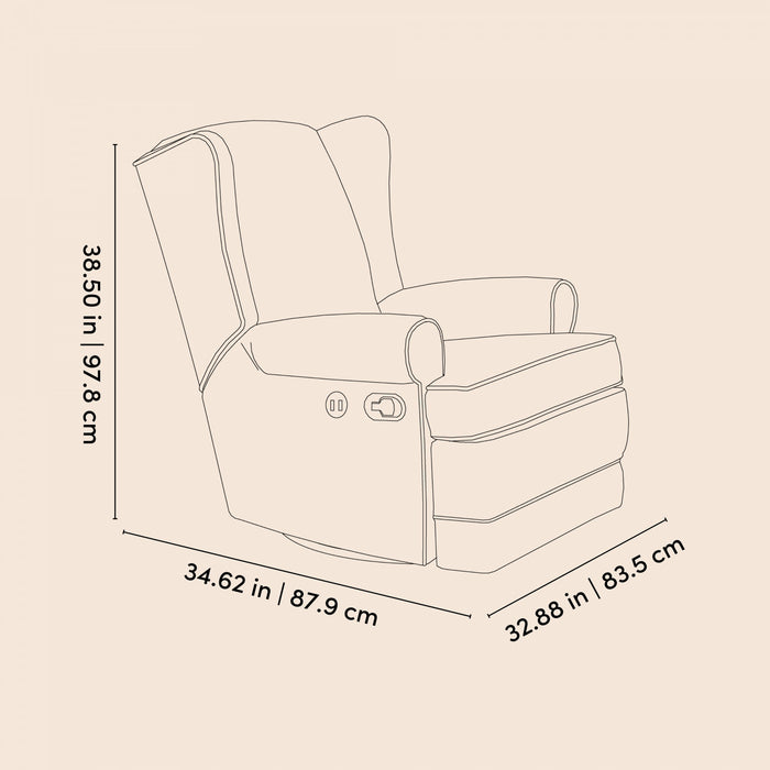 Storkcraft Serenity Wingback Upholstered Recliner Glider - Ivory
