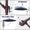 Costway Patio 10FT Hanging Offset Umbrella 32 LED Lights Sand Bag Outdoor Cross Base