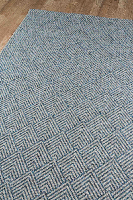 Laura Contemporary 6'7\" x 9'6\" Area Rug in Blue Indoor Area Rug