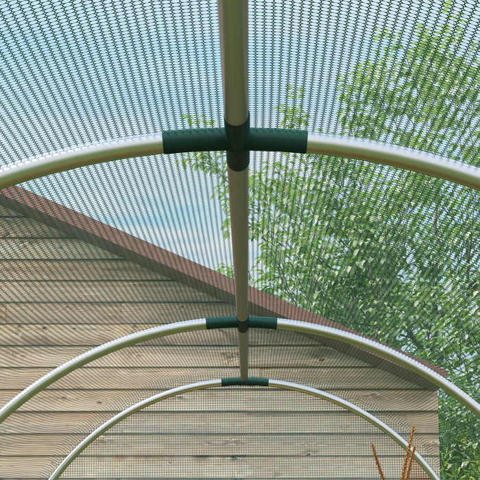 Outsunny 4' X 12' Plant Protection Tent Crop Cage With Door, Green