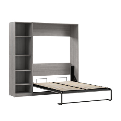 Bestar Claremont 5-Shelf Full Murphy Bed - Platinum Grey|Lit double escamotable Claremont de Bestar à 5 tablettes - gris platine