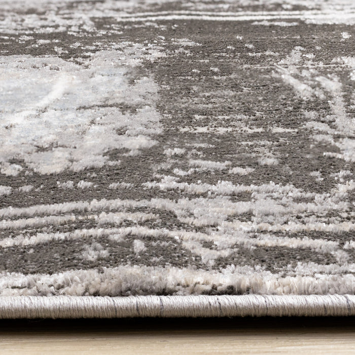 Hadley Grey Taupe Blue Distressed Design Rug, 7'10\" x 10'6\" Indoor Area Rug