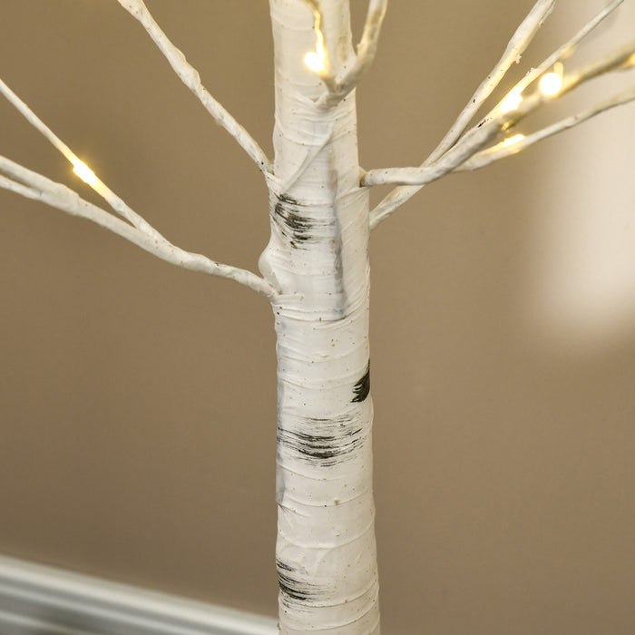 Homcom 5ft Artificial White Birch Tree For Indoor Covered Outdoor