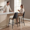 HOMCOM Bar Stools Set of 2, 26" Counter Height Bar Stools with PU Backrest
