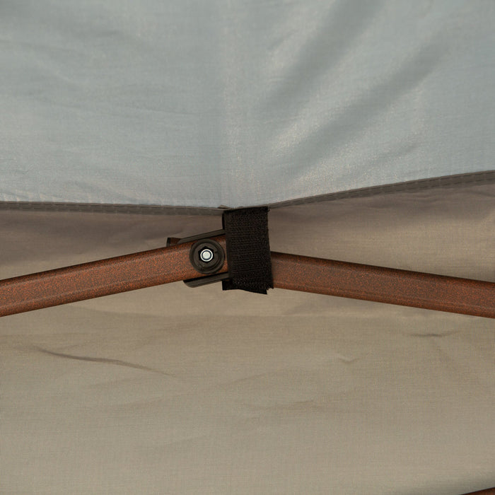 11'x11' Pop Up Canopy 2-tier Soft Top Gazebo W/ Mesh Netting, Dark Grey