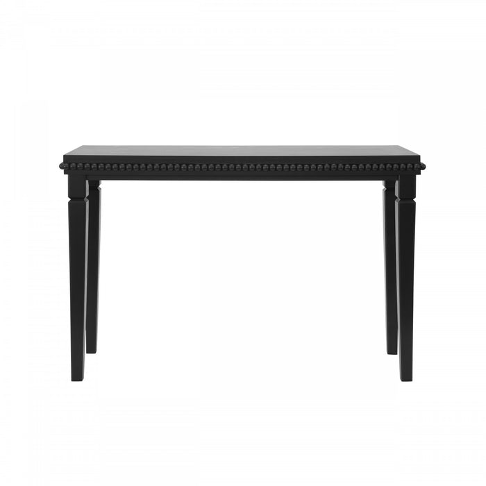 Martha 47.25\" Rustic Wood Sofa Table with Decorative Beaded Trim - Black