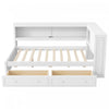 Arthur Full Size Wood Daybed with LED Light, USB Port and 2 Storage Drawers, White | Lit de jour Arthur en bois format Full avec LED, port USB et 2 tiroirs de rangement, blanc