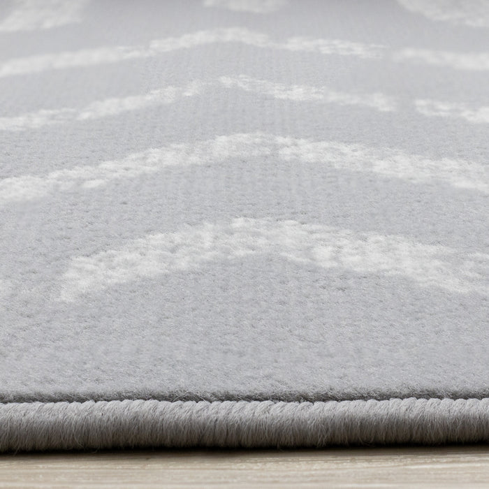Forte Grey White Modern Striped Area Rug - 7'9\" x 10'6\"