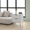 HOMCOM Bedside Table with 2 Storage Drawers for Bedroom, Living Room