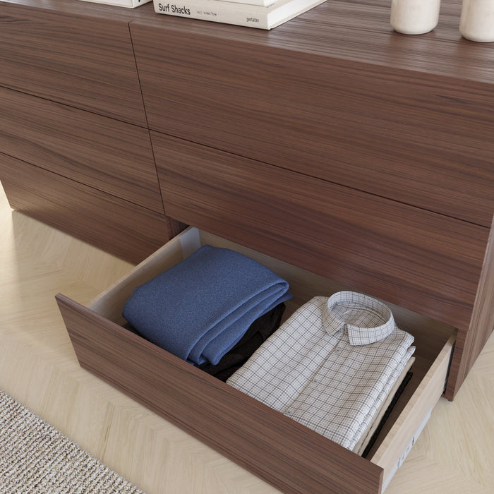 Nordika James 6-Drawer Dresser - Walnut