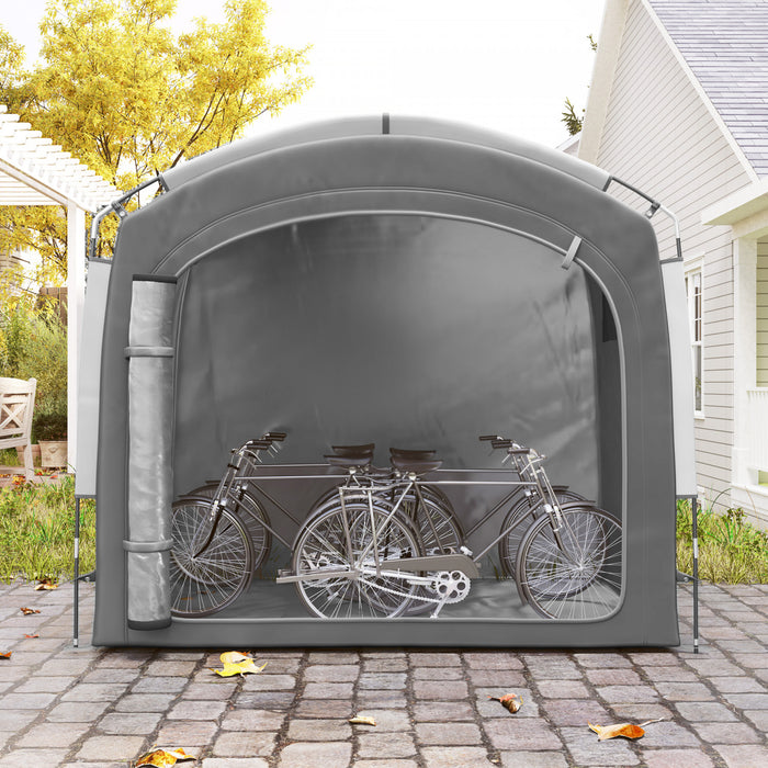 Outsunny Bike Storage Tent Shed With Carry Bag For 3-4 Bikes, Grey