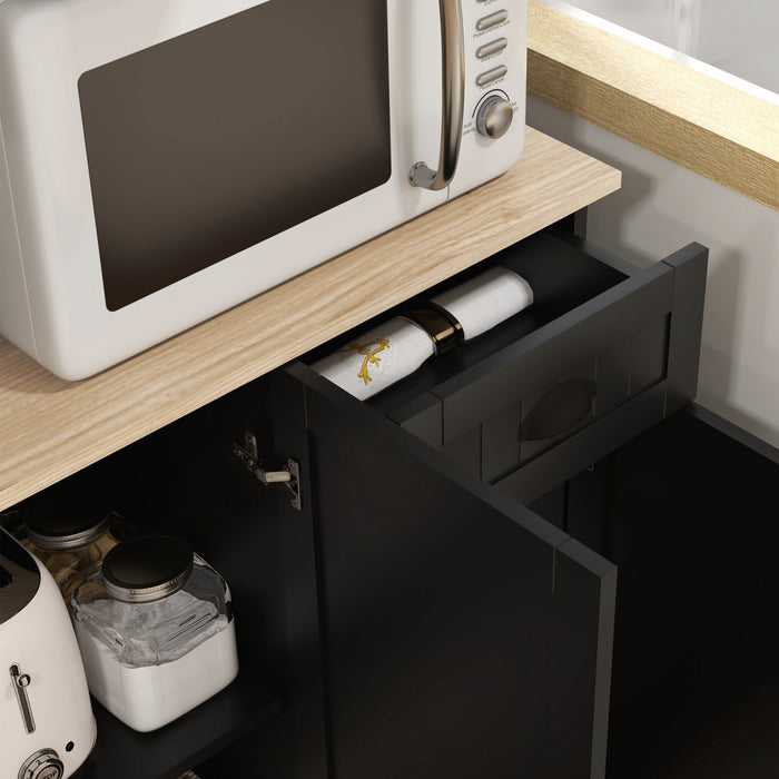 HOMCOM 71\" Buffet with Hutch, Kitchen Pantry Storage Cabinet with Drawer