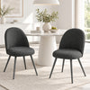HOMCOM Dining Chairs Set of 2 with Velvet Fabric Upholstery, Dark Grey