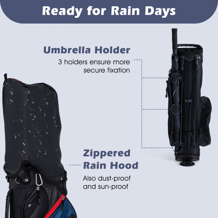Ultimate Men's Complete Golf Club Set Golf Club Package Set Incl 460cc With Rain Hood Blue