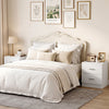 HOMCOM Bedside Table with 2 Drawers, Modern Nightstand for Bedroom, White