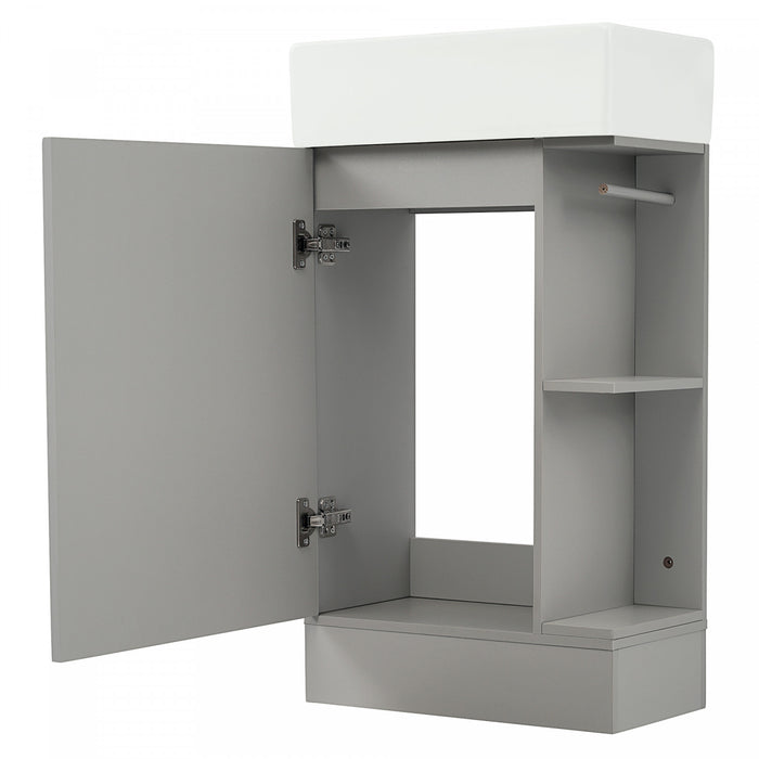 Ethan 18.6\" Bathroom Vanity with Sink and Adjustable Shelf, Grey