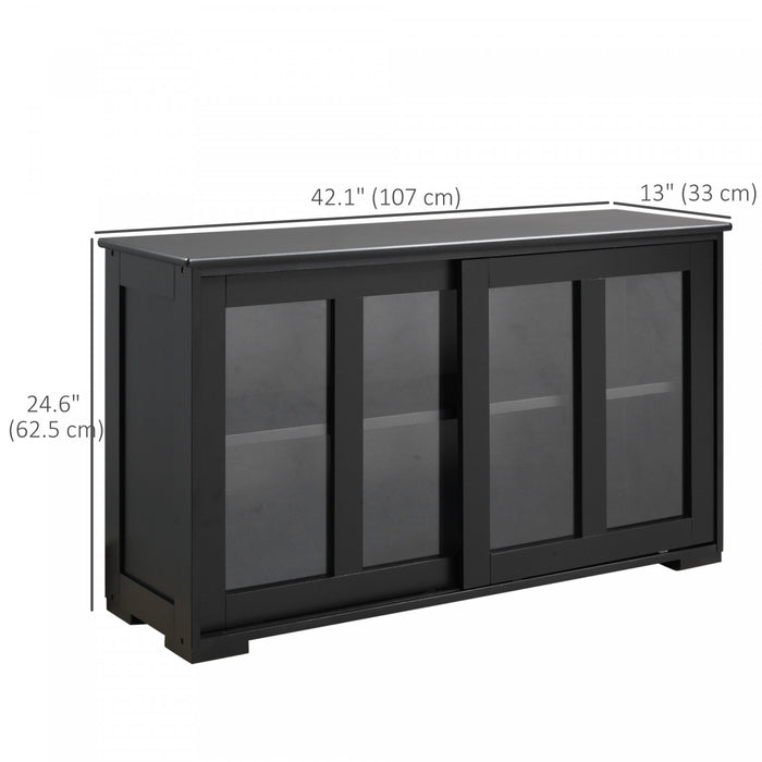 HOMCOM Kitchen Sideboard Stackable Storage Cabinet with Sliding Glass Door