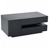 Oliver Height Adjustable Coffee Table with Drawer Cabinet LED Lighting and Storage,Black | Oliver table basse reglable en hauteur – table avec tiroir, placard de rangement et eclairage LED, noir