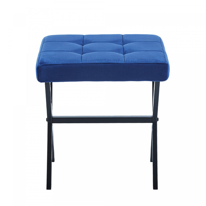 Owen Multi-Purpose Seating Accent Stool with Metal Legs,Blue Accent Chair